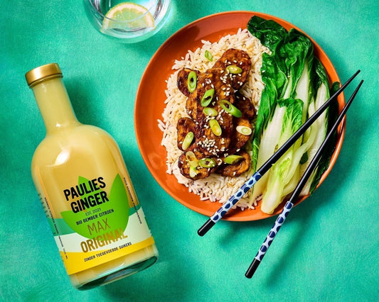 Sticky Tempeh met Gember-Ketjap Marinade - Paulies Ginger